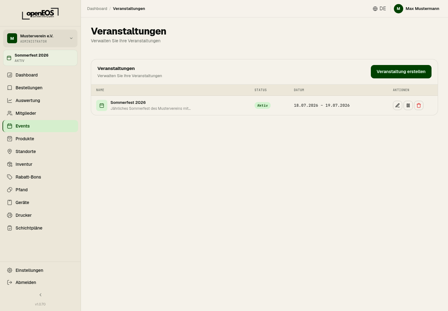 Veranstaltungsübersicht
