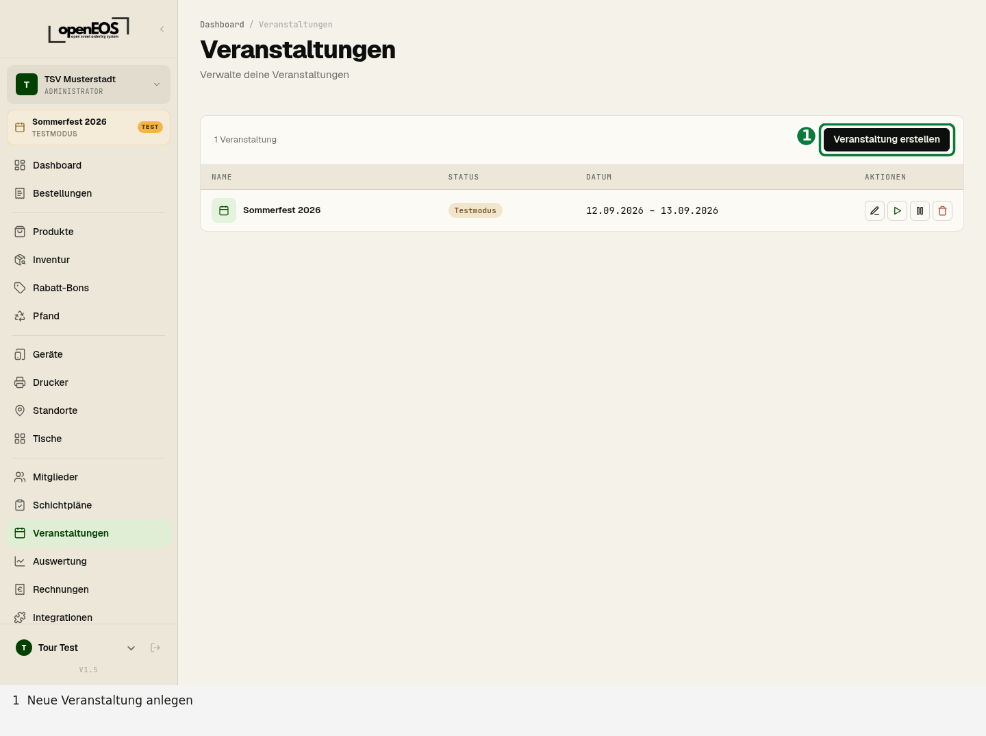 Veranstaltungsübersicht