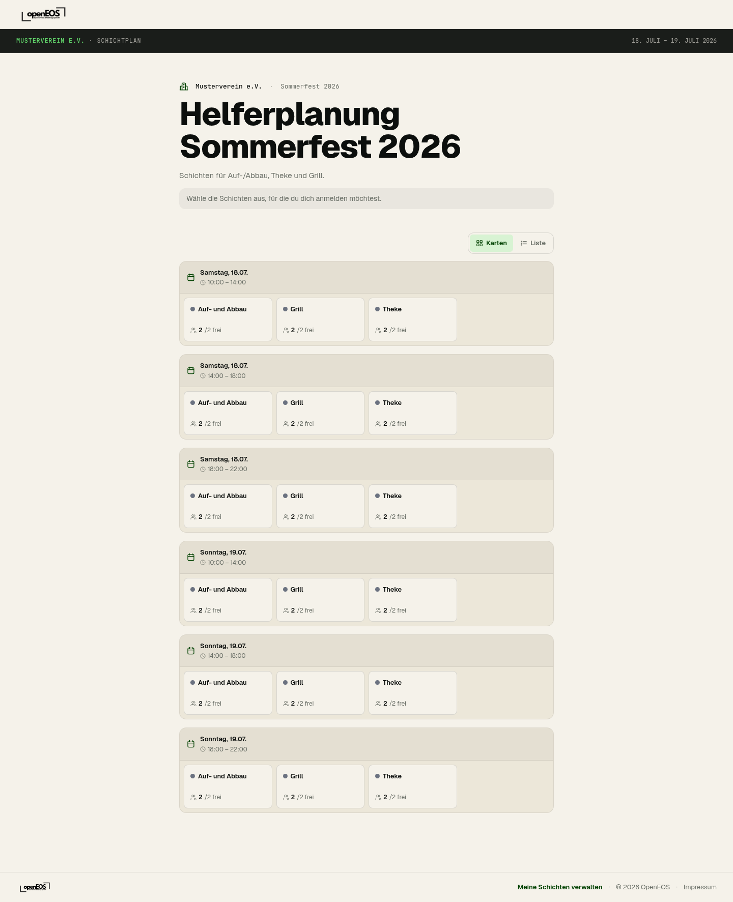 Öffentliche Helfer-Seite