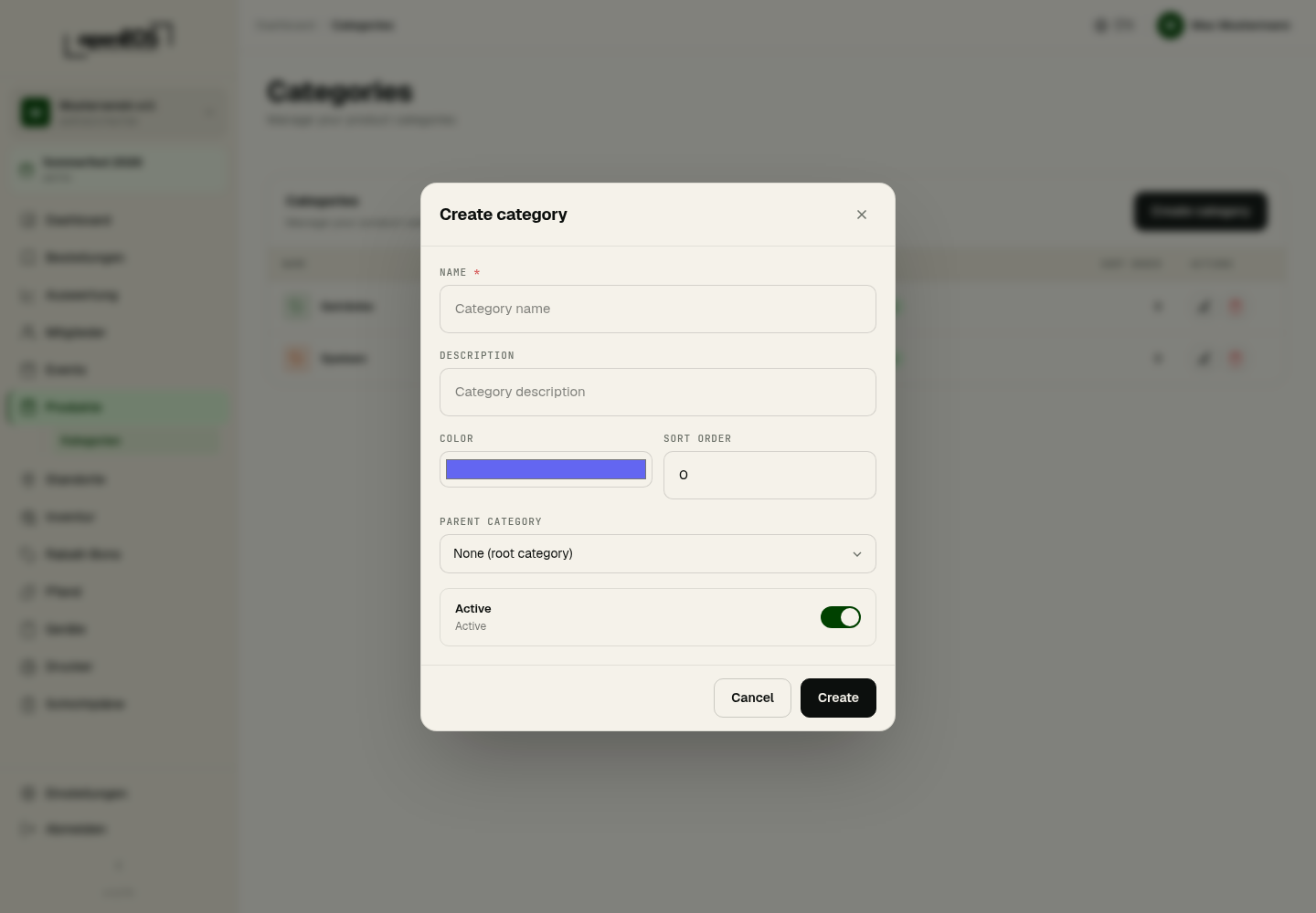 Create category