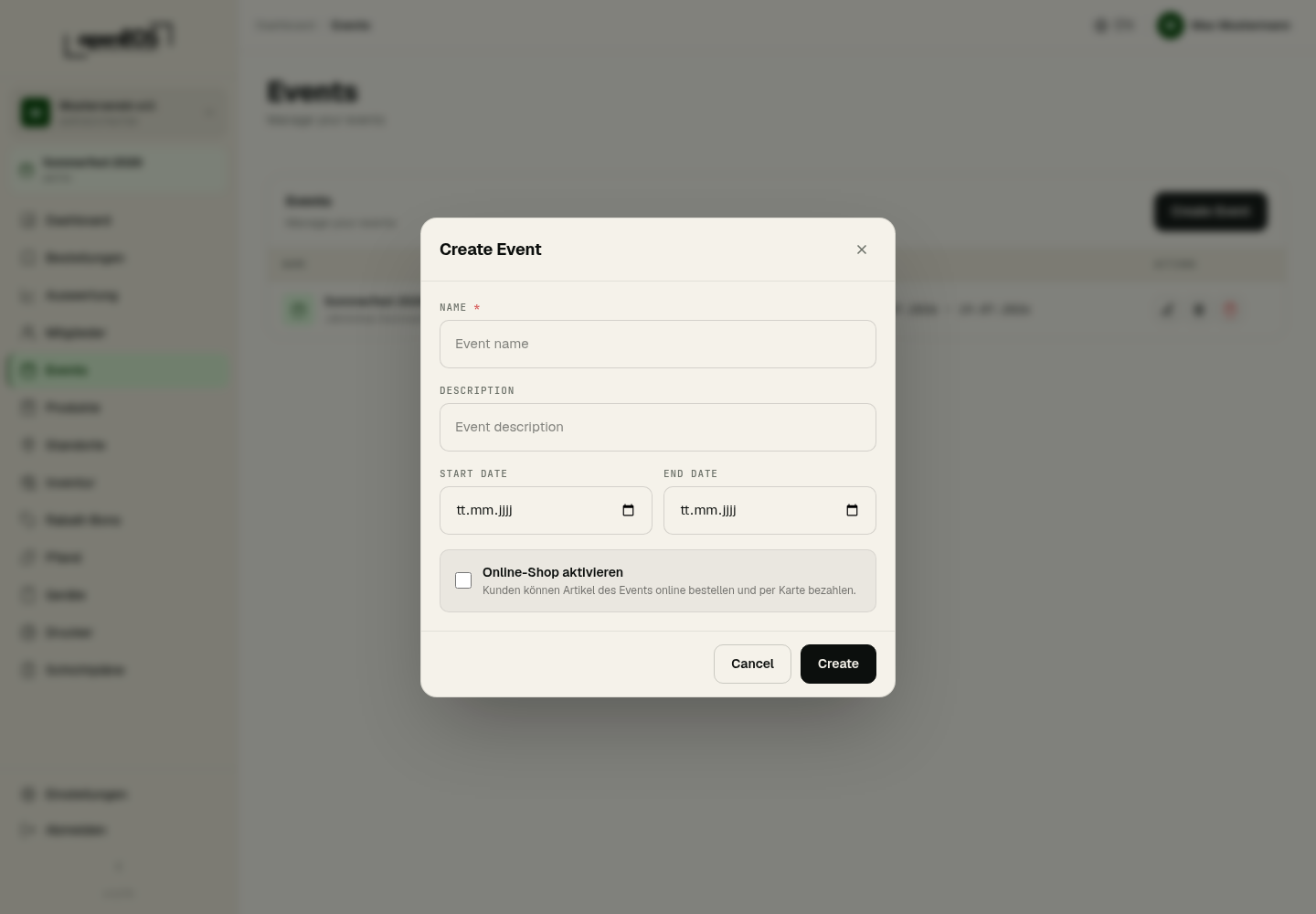 Create event