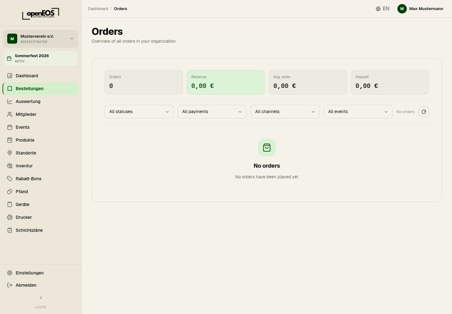 Orders overview