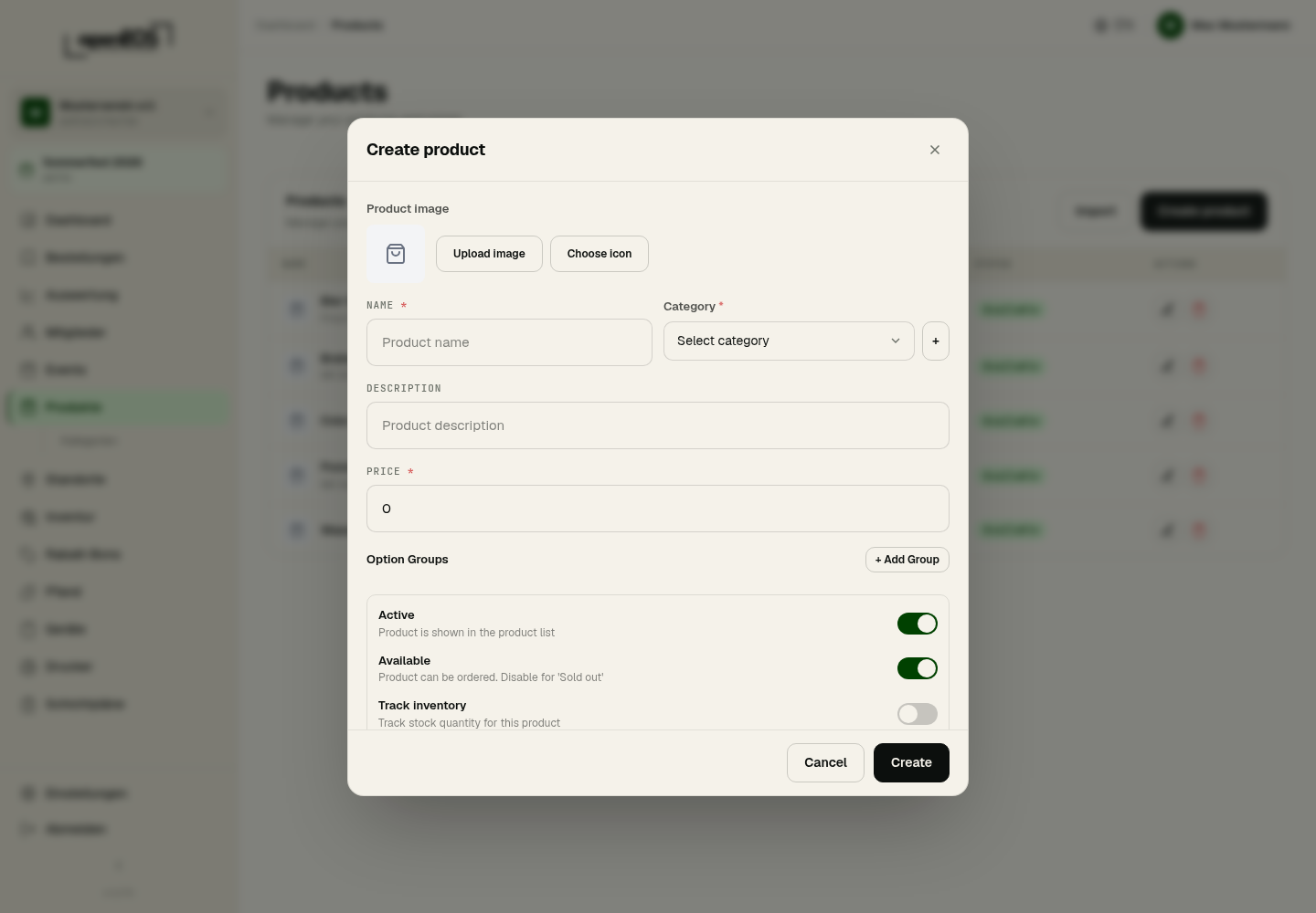 Create product